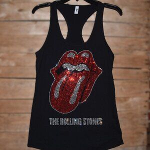 Rolling Stones Rhinestone bling racer back tank top XS, S, M, L, XL, XXL